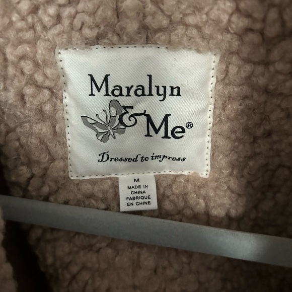 Sherpa-lined Faux-leather Brown Moto Jacket - Picture 6 of 8